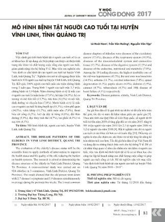 Mô hình bệnh tật người cao tuổi tại huyện Vĩnh Linh, tỉnh Quảng Trị