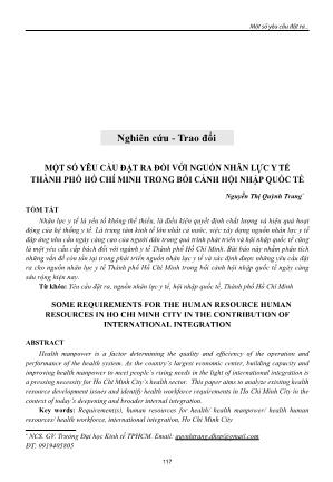 Một số yêu cầu đặt ra đối với nguồn nhân lực y tế thành phố Hồ Chí Minh trong bối cảnh hội nhập quốc tế