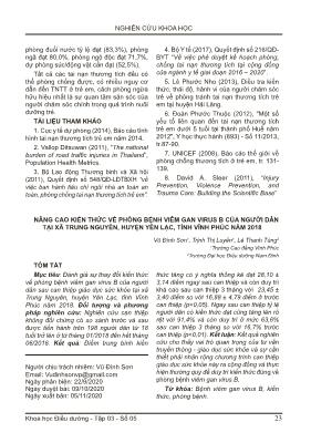 Nâng cao kiến thức về phòng bệnh viêm gan virus B của người dân tại xã Trung Nguyên, huyện Yên Lạc, tỉnh Vĩnh Phúc năm 2018 Nâng cao kiến thức về phòng bệnh viêm gan virus B của người dân tại xã Trung Nguyên, huyện Yên Lạc, tỉnh Vĩnh Phúc năm 2018