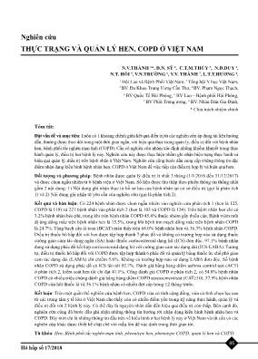 Nghiên cứu: Nghiên cứu thực trạng và quản lý hen, COPD ở Việt Nam