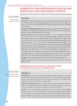 Nghiên cứu thay đổi mật độ xương quanh khớp háng toàn phần không xi măng