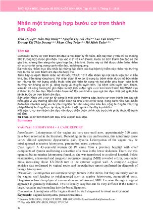 Nhân một trường hợp bướu cơ trơn thành âm đạo