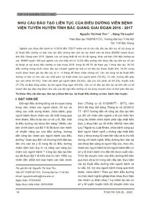 Nhu cầu đào tạo liên tục của điều dưỡng viên bệnh viện tuyến huyện tỉnh Bắc Giang giai đoạn 2016-2017