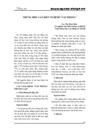 Những điều cần biết về bệnh “văn phòng”