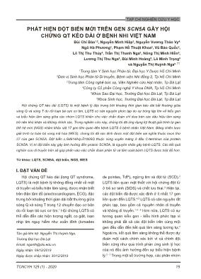 Phát hiện đột biến mới trên gen SCN5A gây hội chứng QT kéo dài ở bệnh nhi Việt Nam