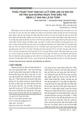 Phẫu thuật thay van hai lá ít xâm lấn có nội soi hỗ trợ qua đường ngực phải điều trị bệnh lý van hai lá do thấp
