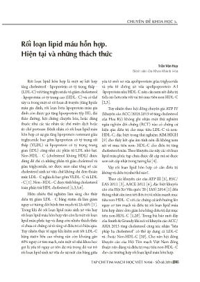 Rối loạn lipid máu hỗn hợp. Hiện tại và những thách thức