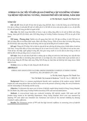 Stress và các yếu tố liên quan ở những cặp vợ chồng vô sinh tại Bệnh viện Hùng Vương, thành phố Hồ Chí Minh, năm 2020