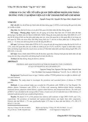 Stress và các yếu tố liên quan trên bệnh nhân đái tháo đường type 2 tại Bệnh viện Gò Vấp thành phố Hồ Chí Minh