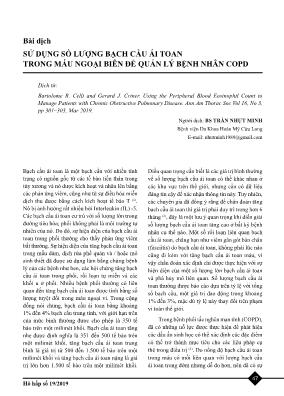 Sử dụng số lượng bạch cầu ái toan trong máu ngoại biên để quản lý bệnh nhân COPD