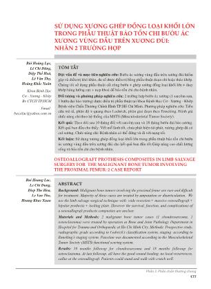 Sử dụng xương ghép đồng loại khối lớn trong phẫu thuật bảo tồn chi bướu ác xương vùng đầu trên xương đùi: nhân 2 trường hợp