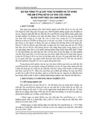 Sự gia tăng tỷ lệ xảy thai tự nhiên và tử vong trẻ em ở phụ nữ di cư vào các vùng bị rải chất độc da cam/dioxin