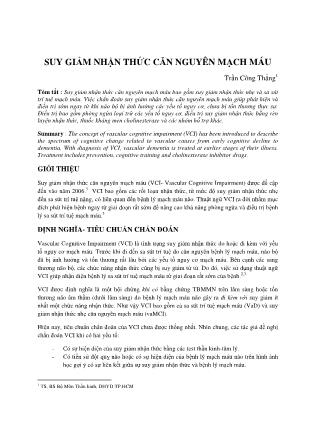 Suy giảm nhận thức căn nguyên mạch máu