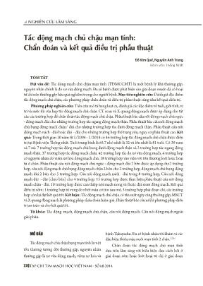 Tắc động mạch chủ chậu mạn tính: chẩn đoán và kết quả điều trị phẫu thuật
