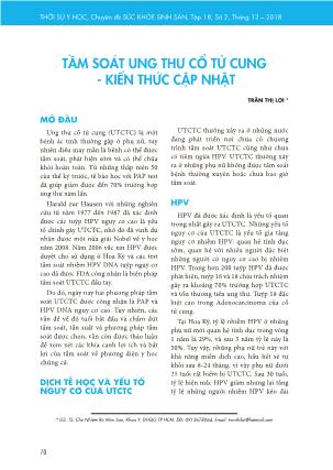 Tầm soát ung thư cổ tử cung - Kiến thức cập nhật