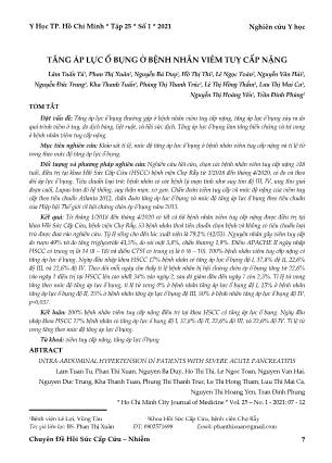 Tăng áp lực ổ bụng ở bệnh nhân viêm tuỵ cấp nặng