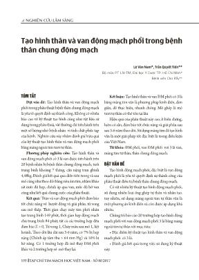 Tạo hình thân và van động mạch phổi trong bệnh thân chung động mạch