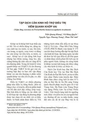 Tập dịch cân kinh hỗ trợ điều trị viêm quanh khớp vai