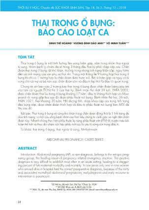 Thai trong ổ bụng: Báo cáo loạt ca