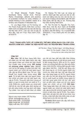 Thực trạng kiến thức về chăm sóc trẻ mắc bệnh bạch cầu cấp của người chăm sóc chính tại Viện Huyết học và truyền máu trung ương