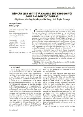 Tiếp cận dịch vụ y tế và chăm lo sức khỏe đối với đồng bào dân tộc thiểu số