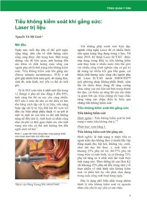 Tiểu không kiểm soát khi gắng sức: Laser trị liệu