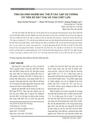 Tính đa hình nhiễm sắc thể ở các cặp vợ chồng có tiền sử sảy thai và thai chết lưu