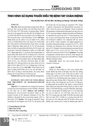 Tình hình sử dụng thuốc điều trị bệnh tay chân miệng