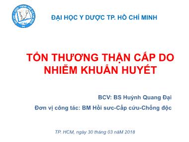 Tổn thương thận cấp do nhiễm khuẩn huyết