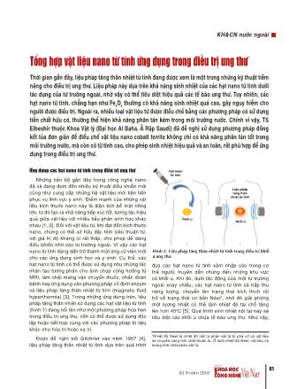 Tổng hợp vật liệu nano từ tính ứng dụng trong điều trị ung thư Tổng hợp vật liệu nano từ tính ứng dụng trong điều trị ung thư
