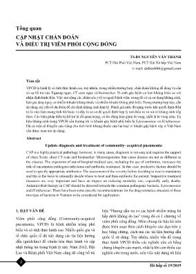 Tổng quan Cập nhật chẩn đoán và điều trị viêm phổi cộng đồng