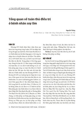 Tổng quan về tuân thủ điều trị ở bệnh nhân suy tim