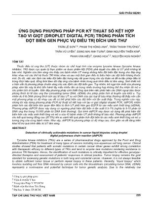 Ứng dụng phương pháp PRC kỹ thuật số kết hợp tạo vi giọt (droplet digital PRC) trong phân tích đột biến gen phục vụ điều trị đích ung thư