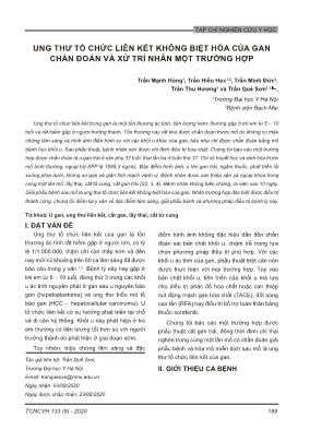 Ung thư tổ chức liên kết không biệt hóa của gan chẩn đoán và xử trí nhân một trường hợp