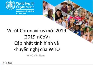Vi rút Coronavirus mới 2019 (2019-NCoV) Cập nhật tình hình và khuyến nghị của WHO