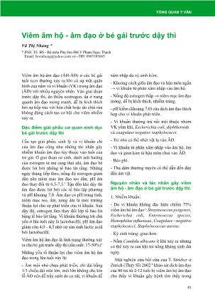 Viêm âm hộ - âm đạo ở bé gái trước dậy thì Viêm âm hộ - âm đạo ở bé gái trước dậy thì