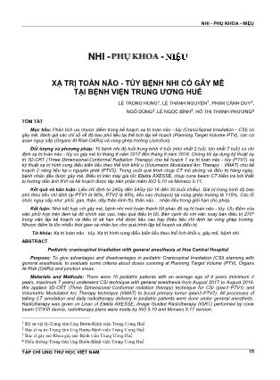 Xạ trị toàn não - tủy bệnh nhi có gây mê tại Bệnh viện Trung ương Huế