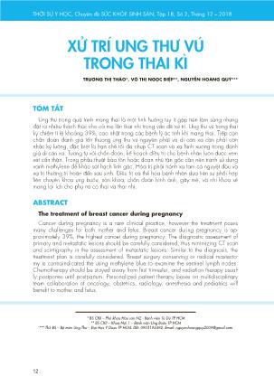 Xử trí ung thư vú trong thai kì