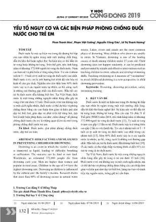 Yếu tố nguy cơ và các biện pháp phòng chống đuối nước cho trẻ em