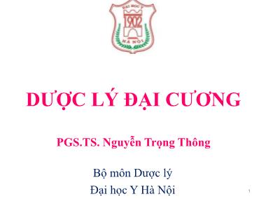 Bài giảng Dược lý đại cương