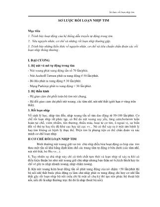 Bài giảng Nội cơ sở 2 - Bài 10: Sơ lược rối loạn nhịp tim