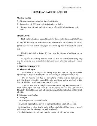 Bài giảng Nội cơ sở 2 - Bài 14: Chẩn đoán hạch to-lách to