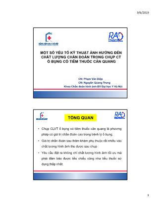 Bài thuyết trình Một số yếu tố kỹ thuật ảnh hưởng đến chất lượng chẩn đoán trong chụp CT ổ bụng có tiêm thuốc cản quang