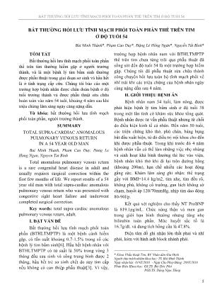 Bất thường hồi lưu tĩnh mạch phổi toàn phần thể trên tim ở độ tuổi 54