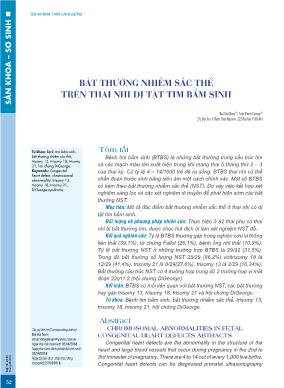 Bất thường nhiễm sắc thể trên thai nhi dị tật tim bẩm sinh