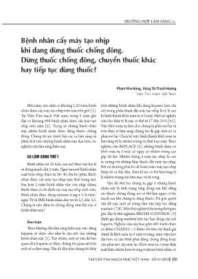 Bệnh nhân cấy máy tạo nhịp khi đang dùng thuốc chống đông. Dừng thuốc chống đông, chuyển thuốc khác hay tiếp tục dùng thuốc?