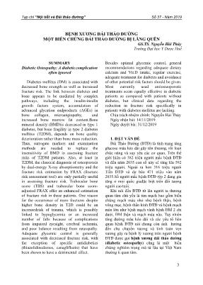 Bệnh xương đái tháo đường một biến chứng đái tháo đường bị lãng quên