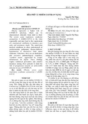 Béo phì và nhiễm COVID-19 nặng