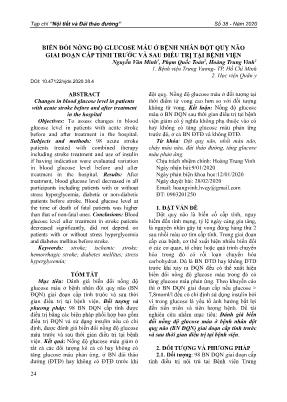 Biến đổi nồng độ glucose máu ở bệnh nhân đột quỵ não giai đoạn cấp tính trước và sau điều trị tại bệnh viện
