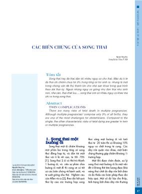 Các biến chứng của song thai